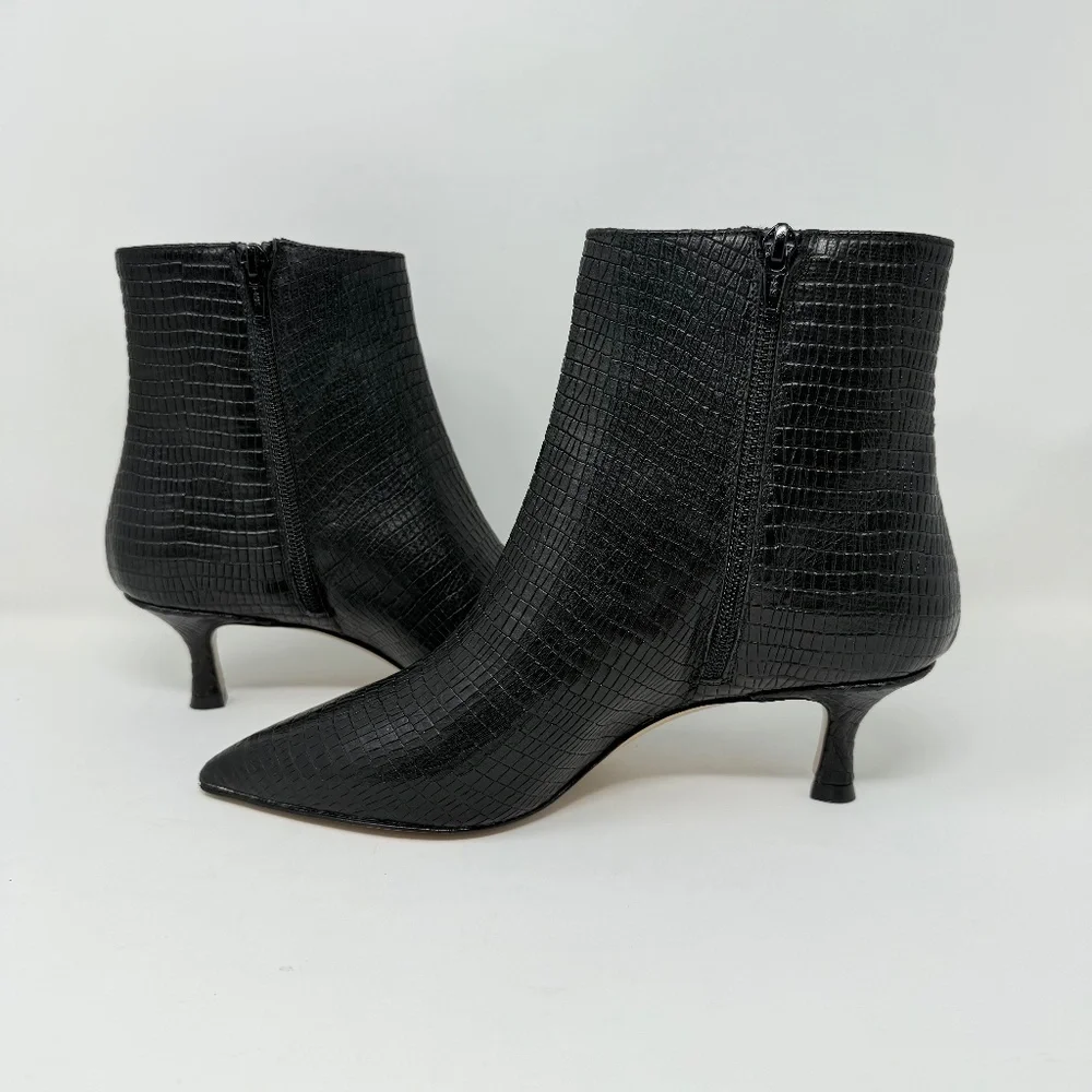 New Bruno Magli Nerina Bootie Black Snake Sz 7.5 - Picture 10 of 13